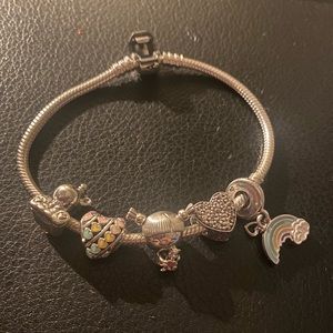 Pandora bracelet with 5 charms… Dreams, Love and Rainbows
